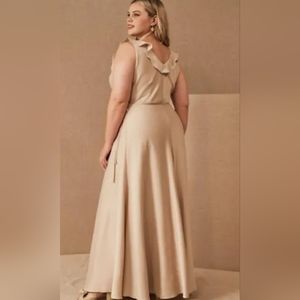 Tansy Satin Charmeuse Maxi Dress Oyster/Champagne/Blush Pink NWT Sz 18